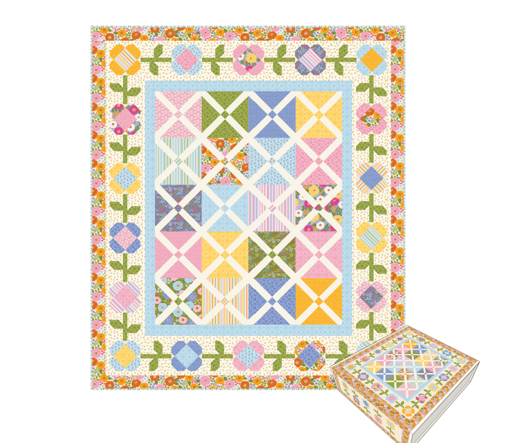 Little Darlin Plaid & Posies Quilt Kit - Riley Blake