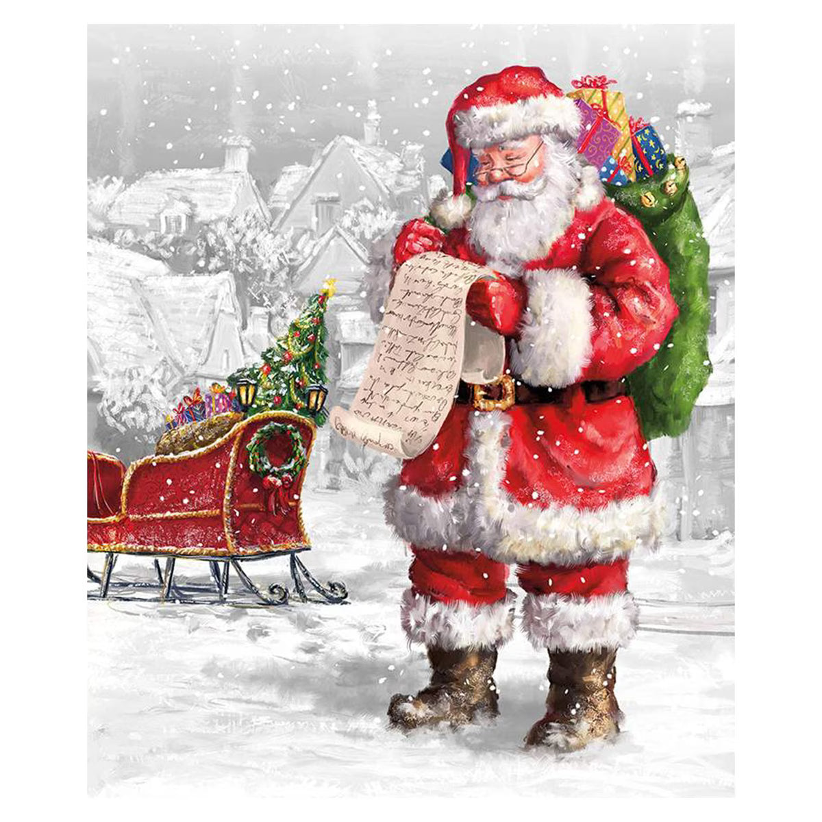 More Christmas Wishes - Santa Panel